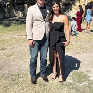 Strapless long black dress!